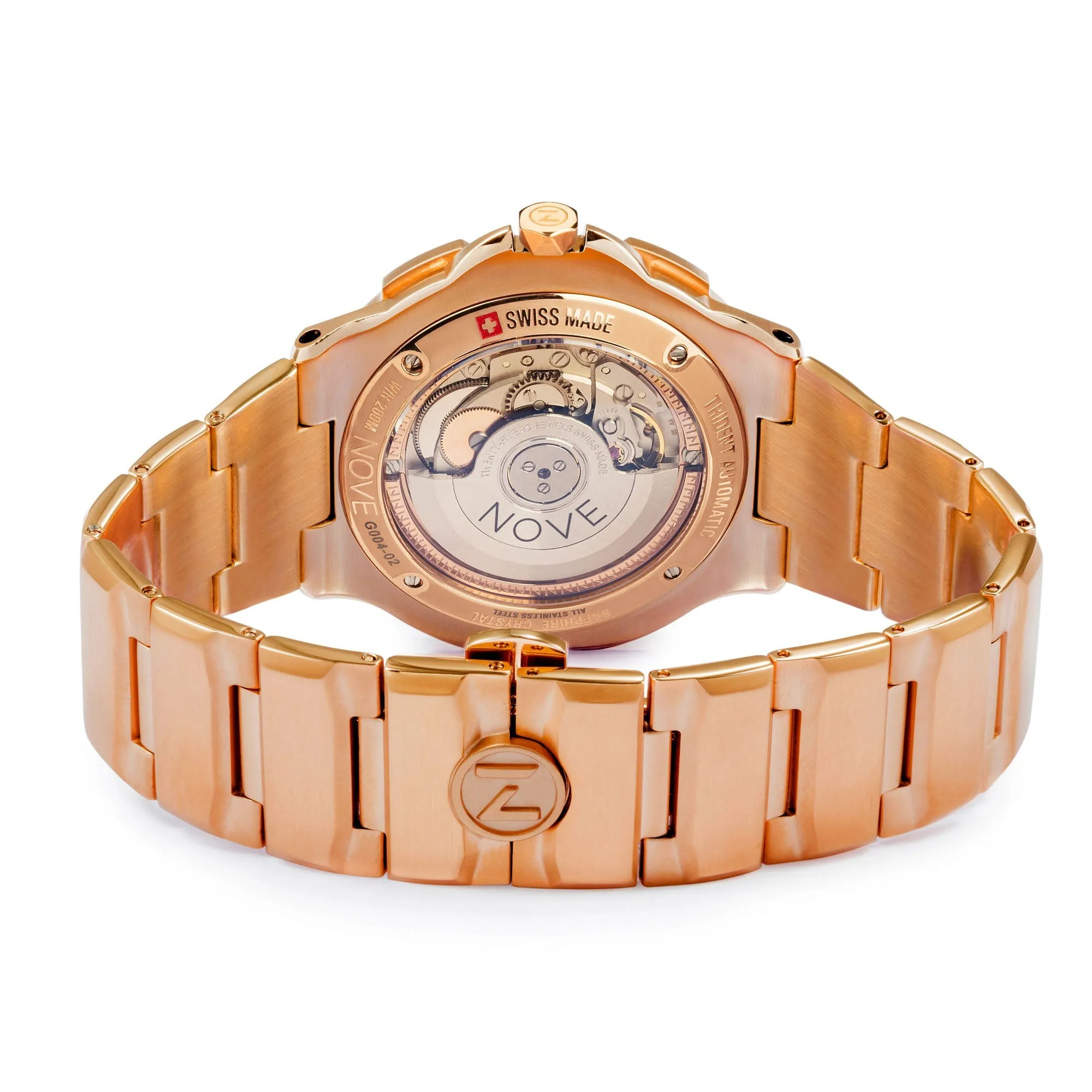 Nove Trident Automatic Ultra Slim Diver Mother Of Pearl Rose Gold