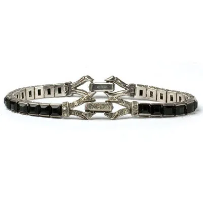 Onyx, Diamanté & Sterling Wachenheimer Bros. Bracelet