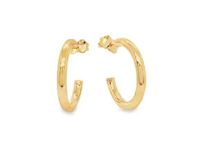 Open Gold Thin Tube Hoop Earrings