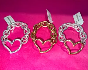 Open Heart Link Bracelets