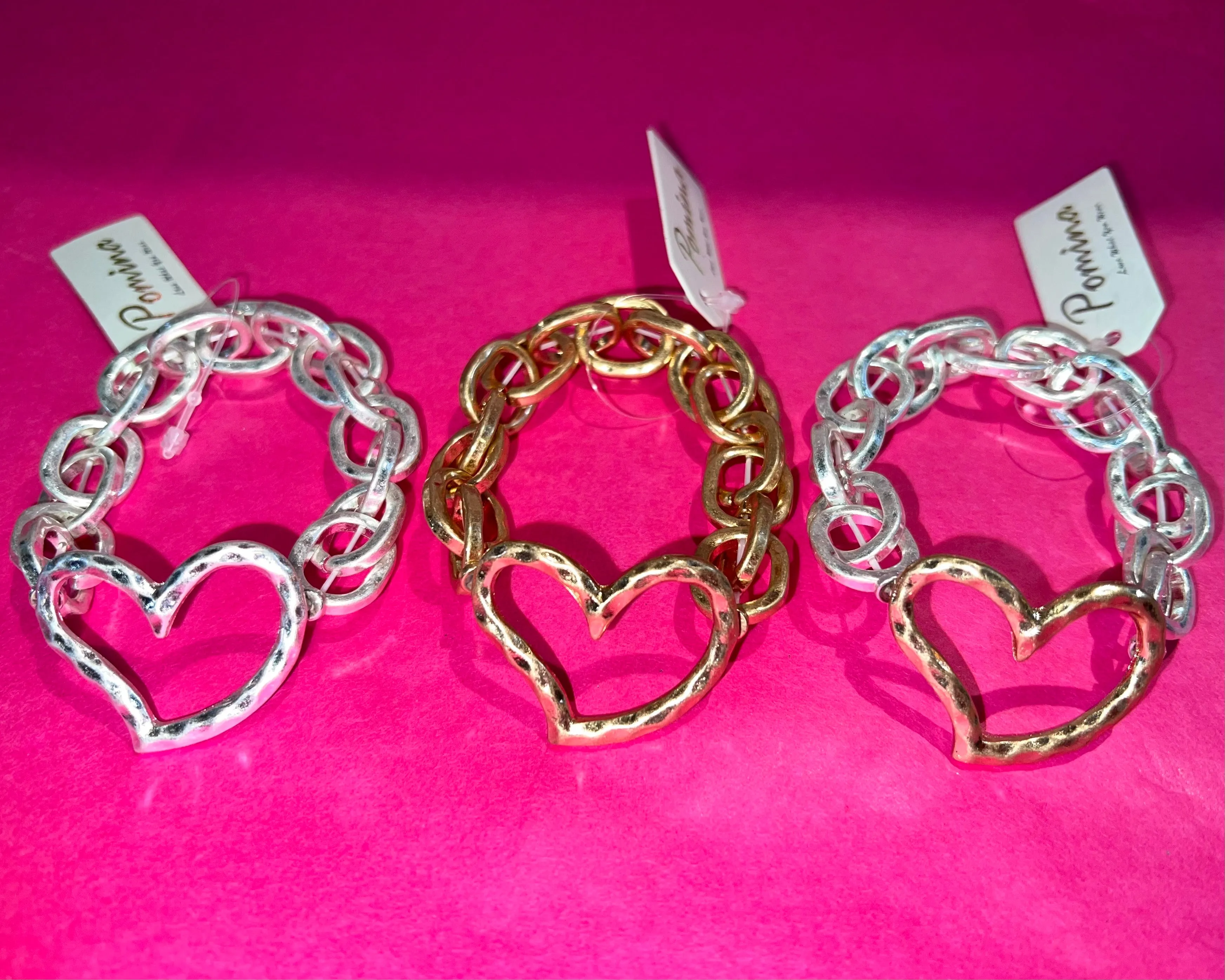 Open Heart Link Bracelets