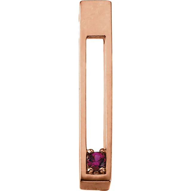 Open Vertical Bar Mother's Family Birthstone Pendant or Necklace