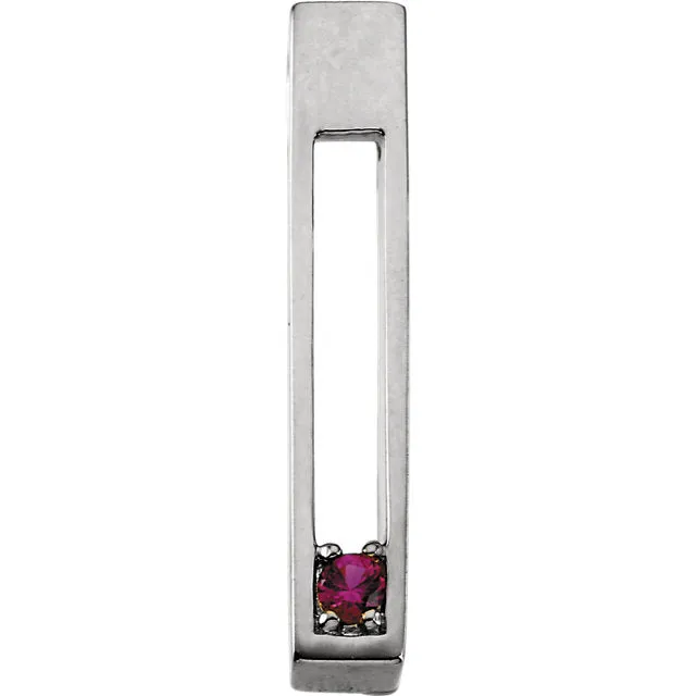 Open Vertical Bar Mother's Family Birthstone Pendant or Necklace