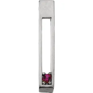 Open Vertical Bar Mother's Family Birthstone Pendant or Necklace