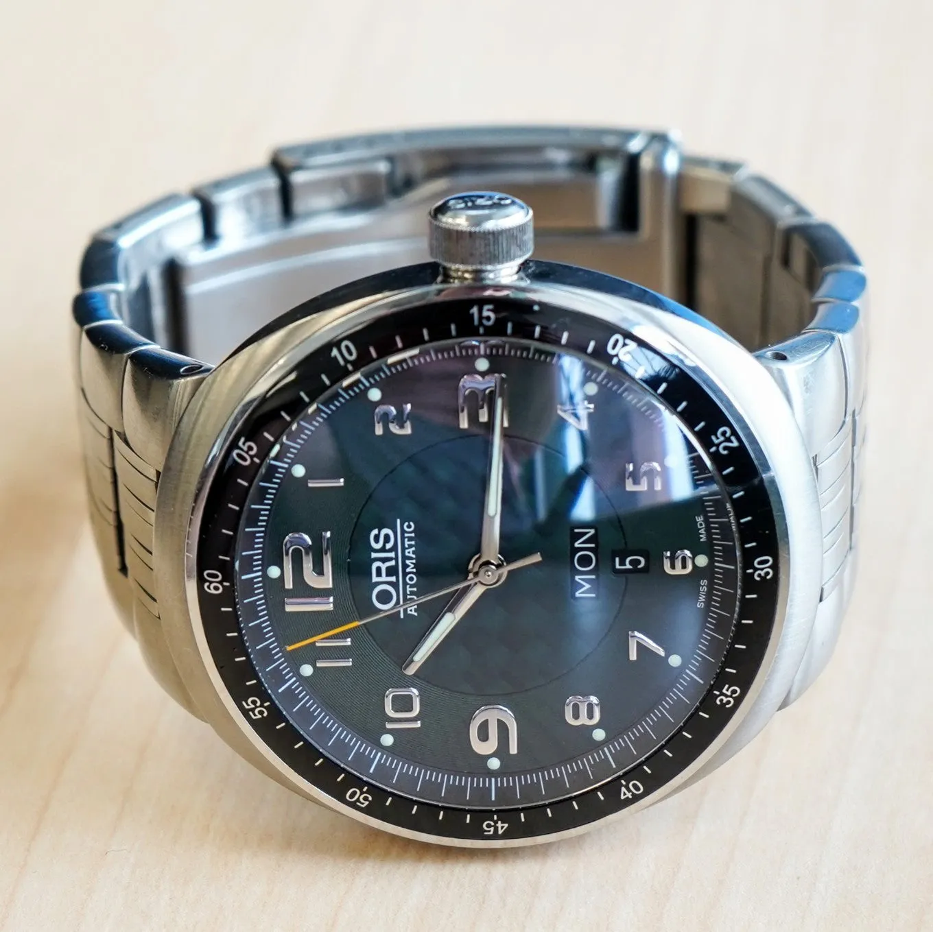 ORIS TT3 Day Date Automatic Watch 7589 Titanium Case ALL Original Box & Papers!