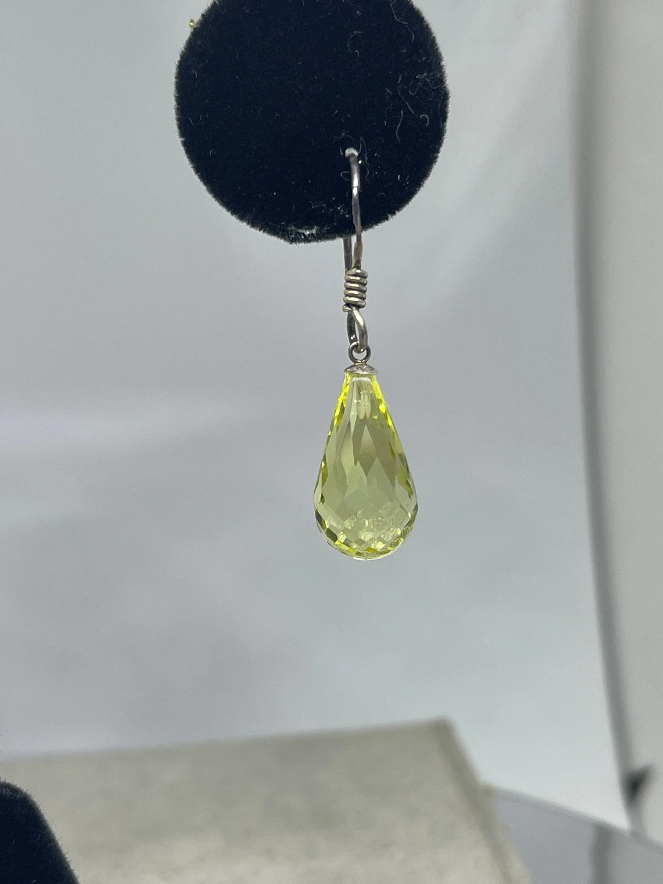 Ouro Verde Quartz Briolette Sterling Silver Dangle Earrings
