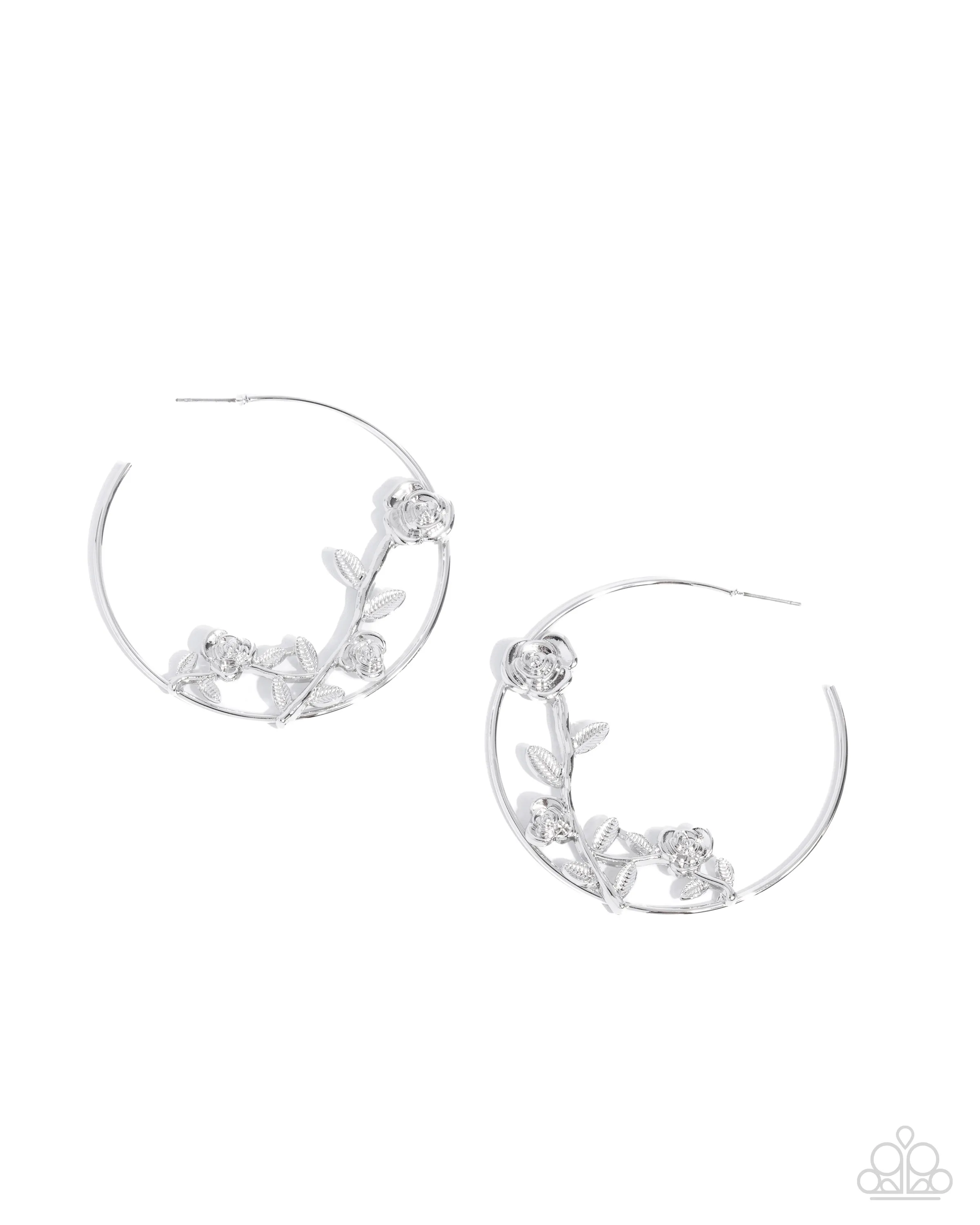 Paparazzi Blooming Benefit - Silver Earrings