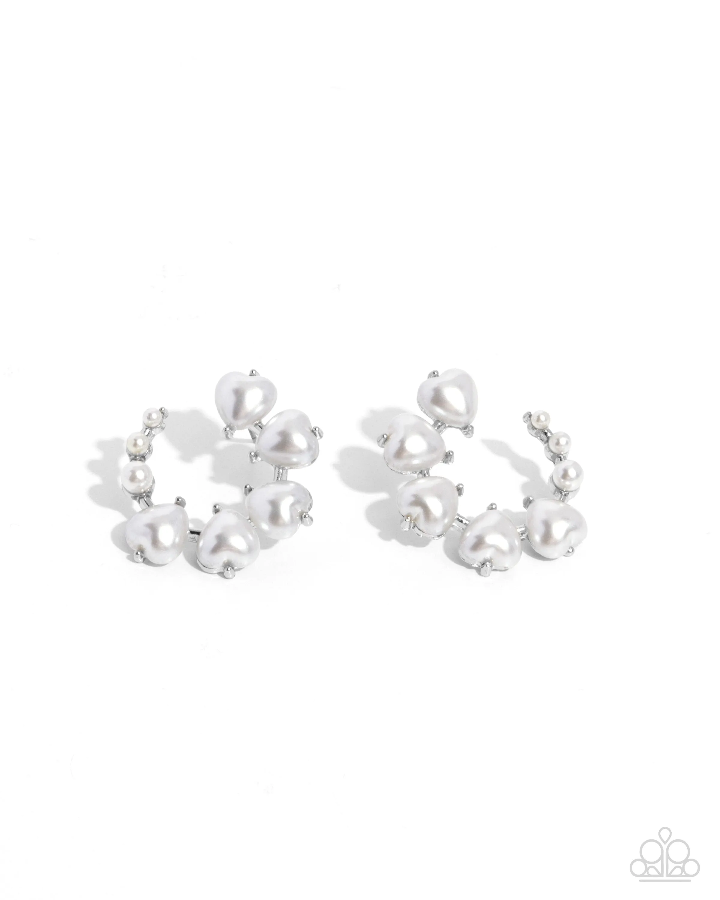Paparazzi Castle Courting - White Earring