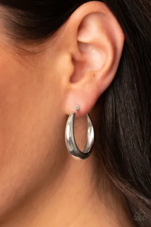 Paparazzi Lay It On Thick - Silver Hoop Earrings