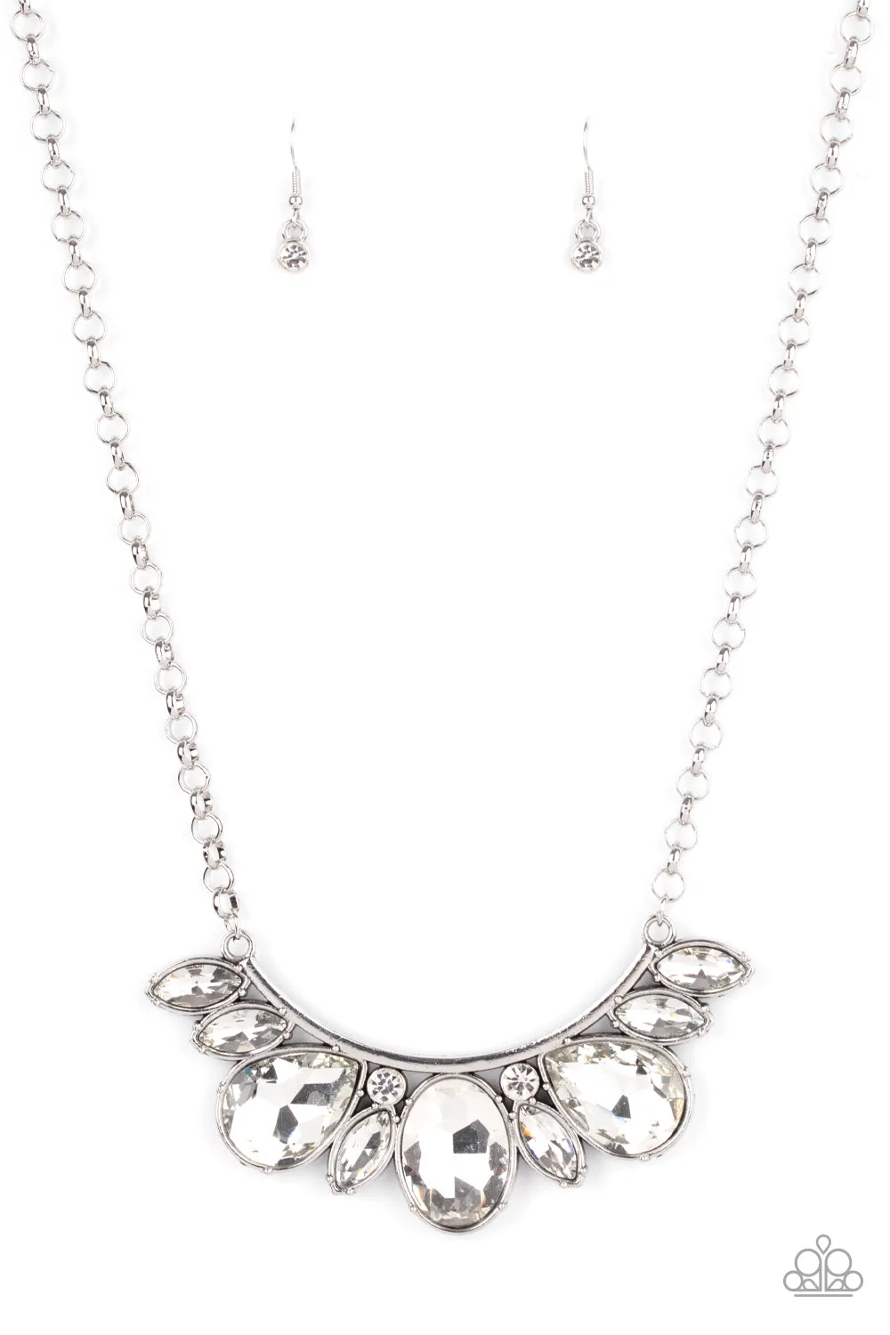 Paparazzi Never SLAY Never - White Necklace - May 2021 Life Of The Party Exclusive