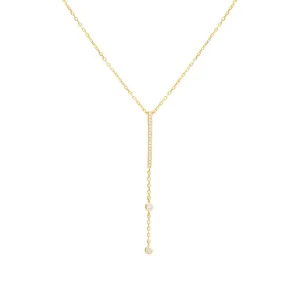 Pavé Bar Drop Lariat Necklace