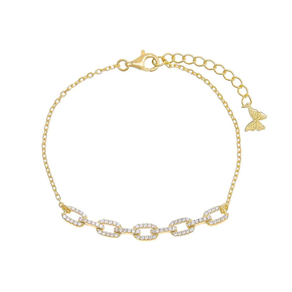 Pavé Boxed Link Chain Bracelet