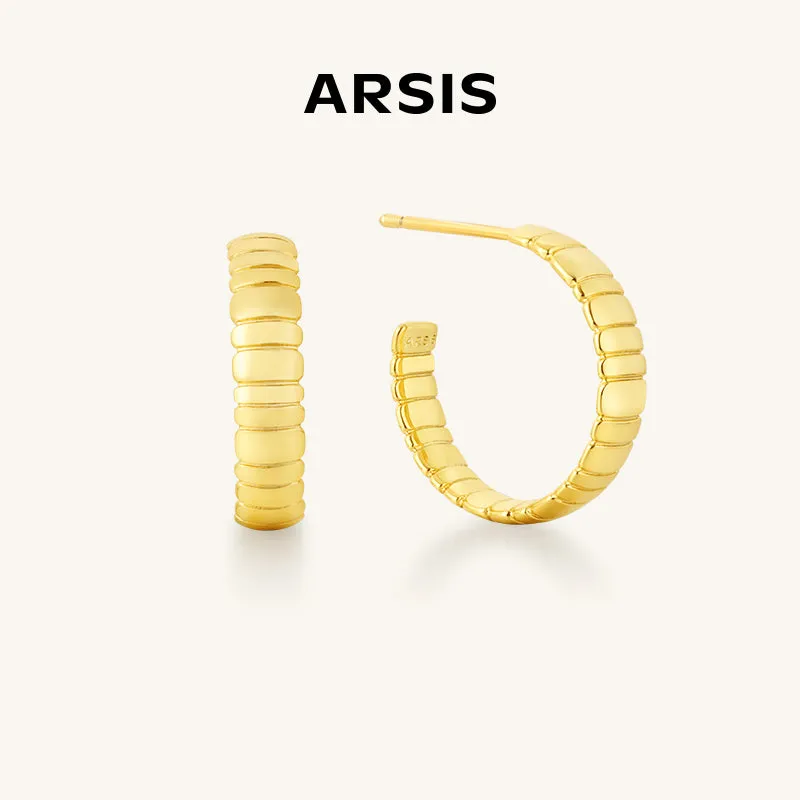 Pavé Snake Chain Thin Pattern Hoop Earrings