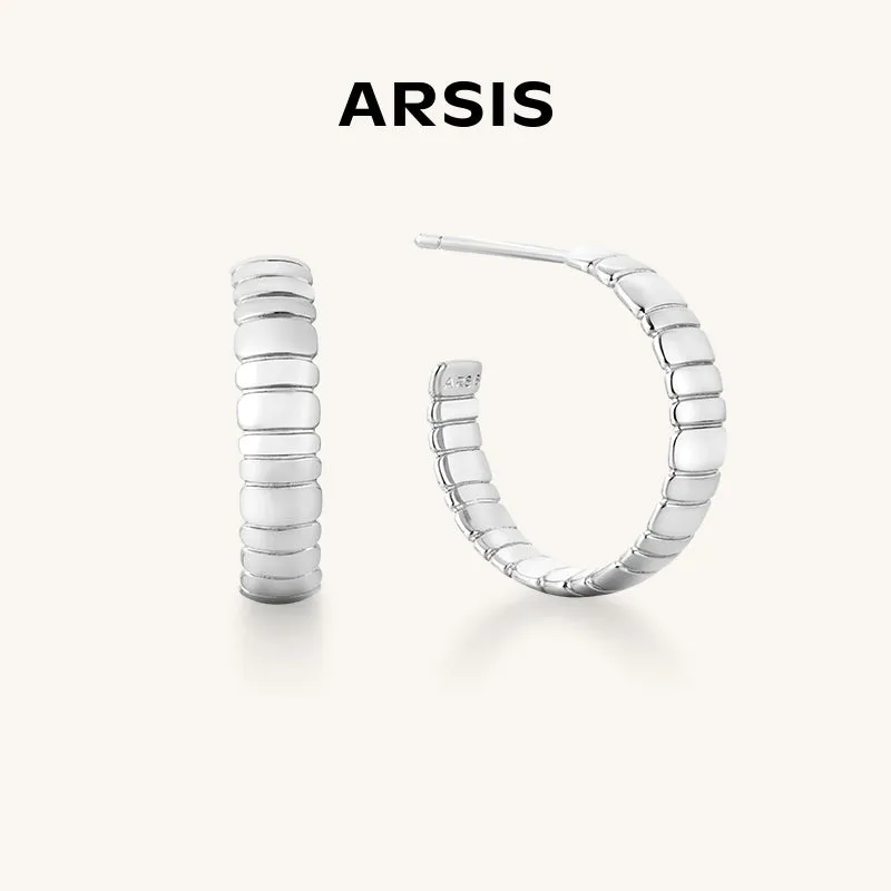 Pavé Snake Chain Thin Pattern Hoop Earrings