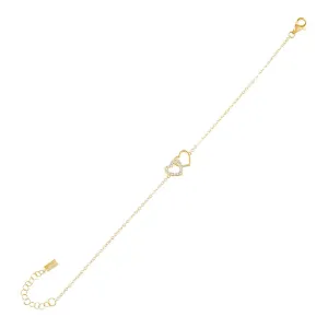 Pavé X Solid Interlocking Heart Bracelet