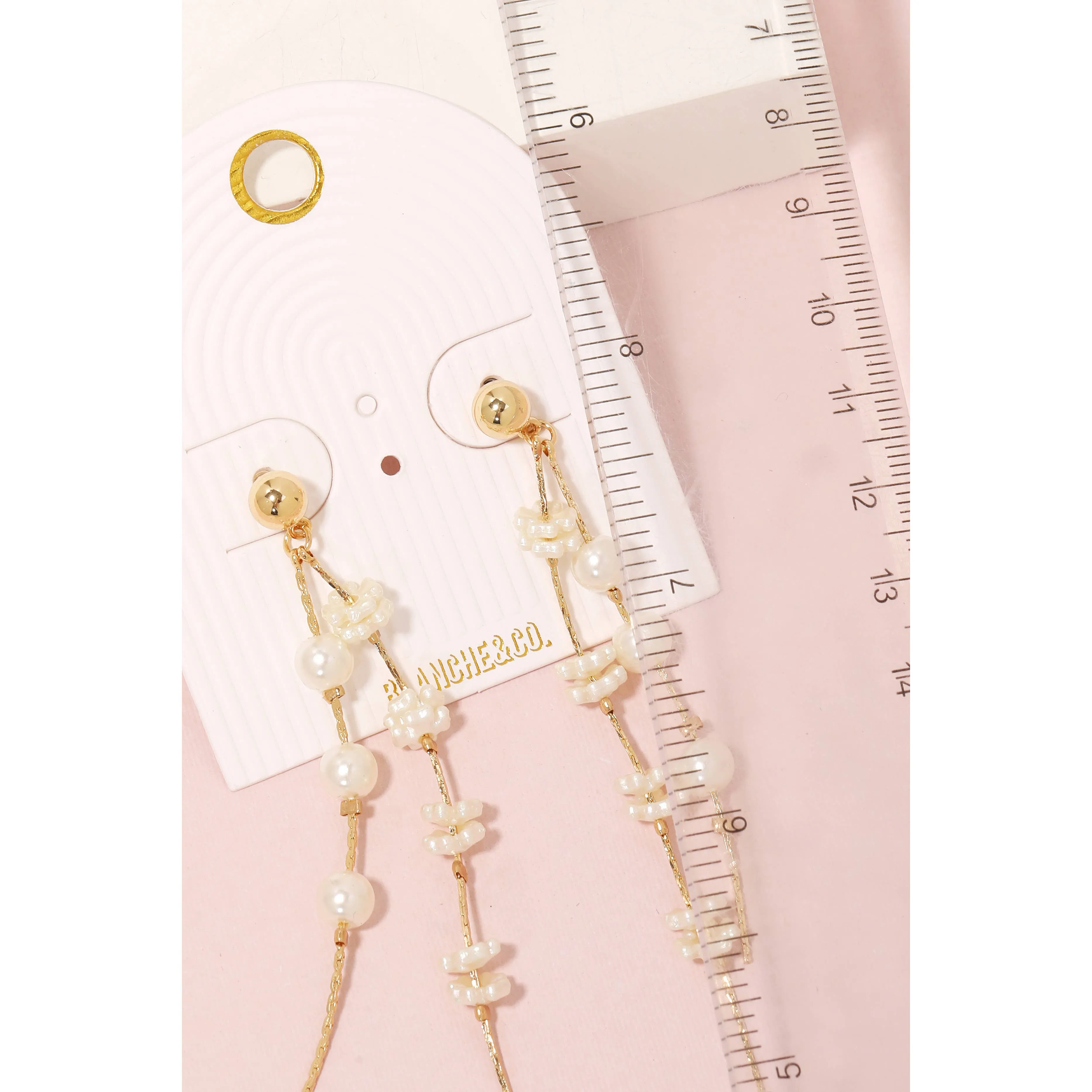 Pearly Chain Dangle Earrings
