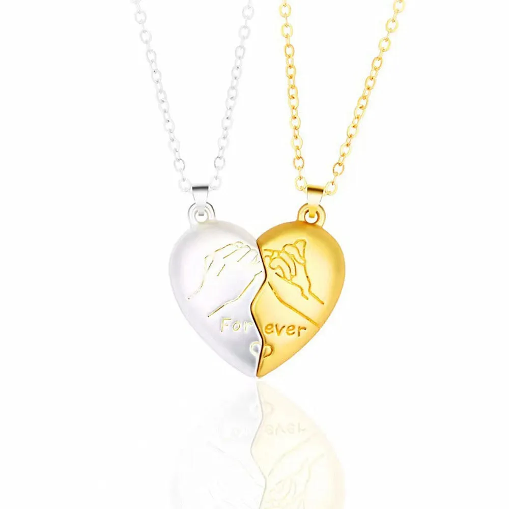Personalized Couple Necklace Magnetic Matching Pinky Swear Necklaces for Couples Valentine's Gift for Lover