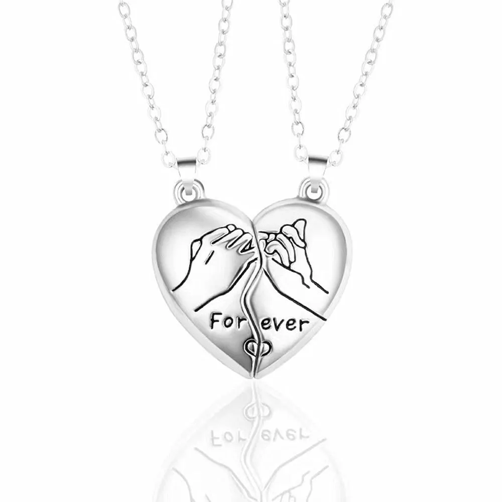 Personalized Couple Necklace Magnetic Matching Pinky Swear Necklaces for Couples Valentine's Gift for Lover