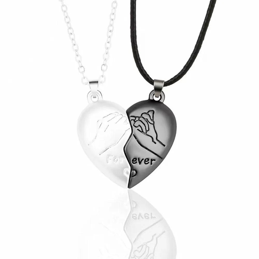 Personalized Couple Necklace Magnetic Matching Pinky Swear Necklaces for Couples Valentine's Gift for Lover