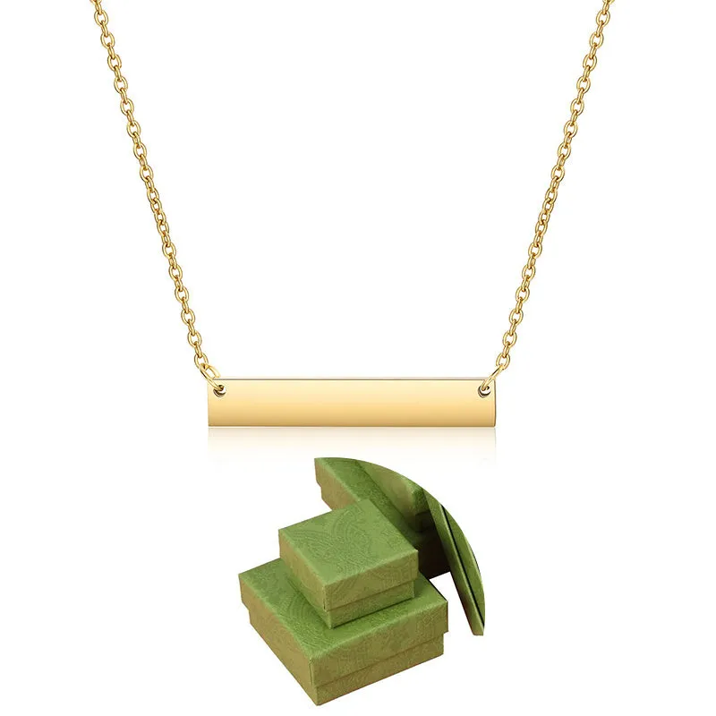 Personalized Custom Name Bar Necklace Engraved for Mom