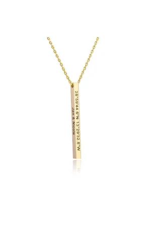 Personalized Gift 3D Bar Dimensional Pendant Necklaces