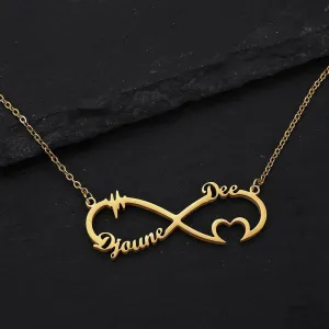 Personalized infinity style Name Necklace For Women Men Gold Silver Chain Lovers