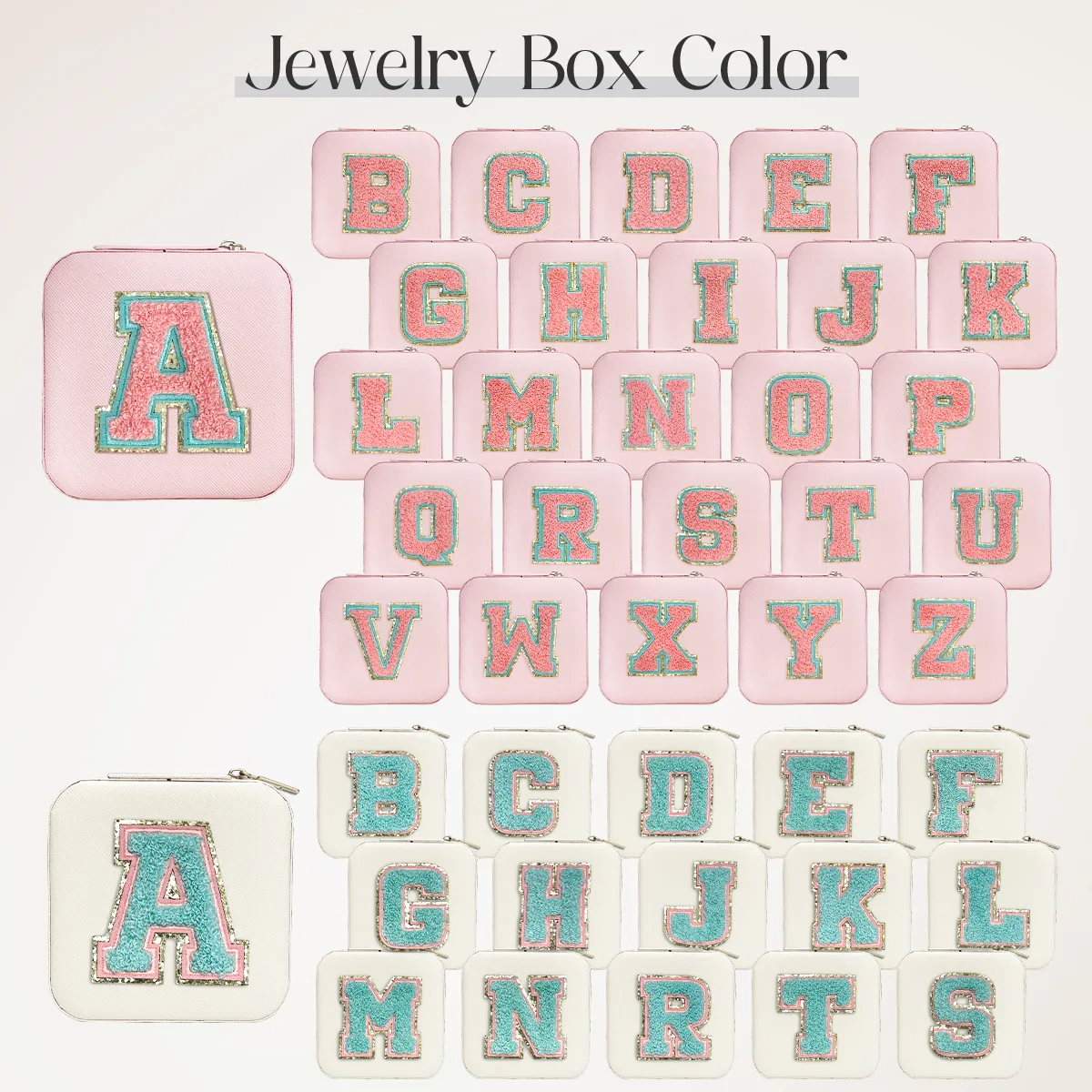 Personalized Jewelry Box, Pink Travel Jewelry Box with Initial O, Small Monogrammed Jewelry Case Organizer for Girls Women Teen Kids, Mini Travel Essentials Gifts for Birthday Christmas
