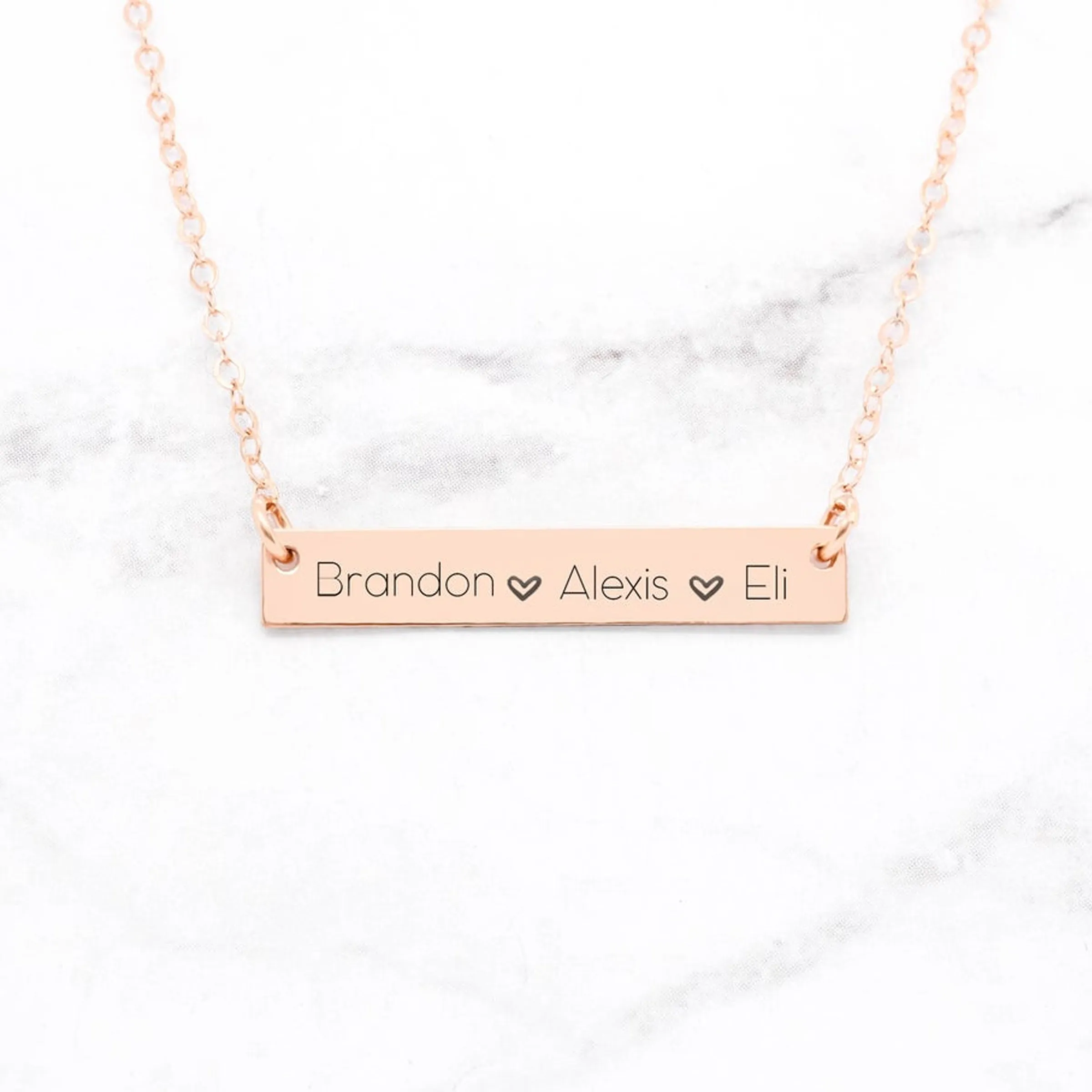 Personalized Name Bar Necklace - Custom Horizontal Bar Necklace