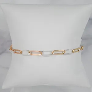Petite Paperclip Chain Bracelet - Mixed Metals