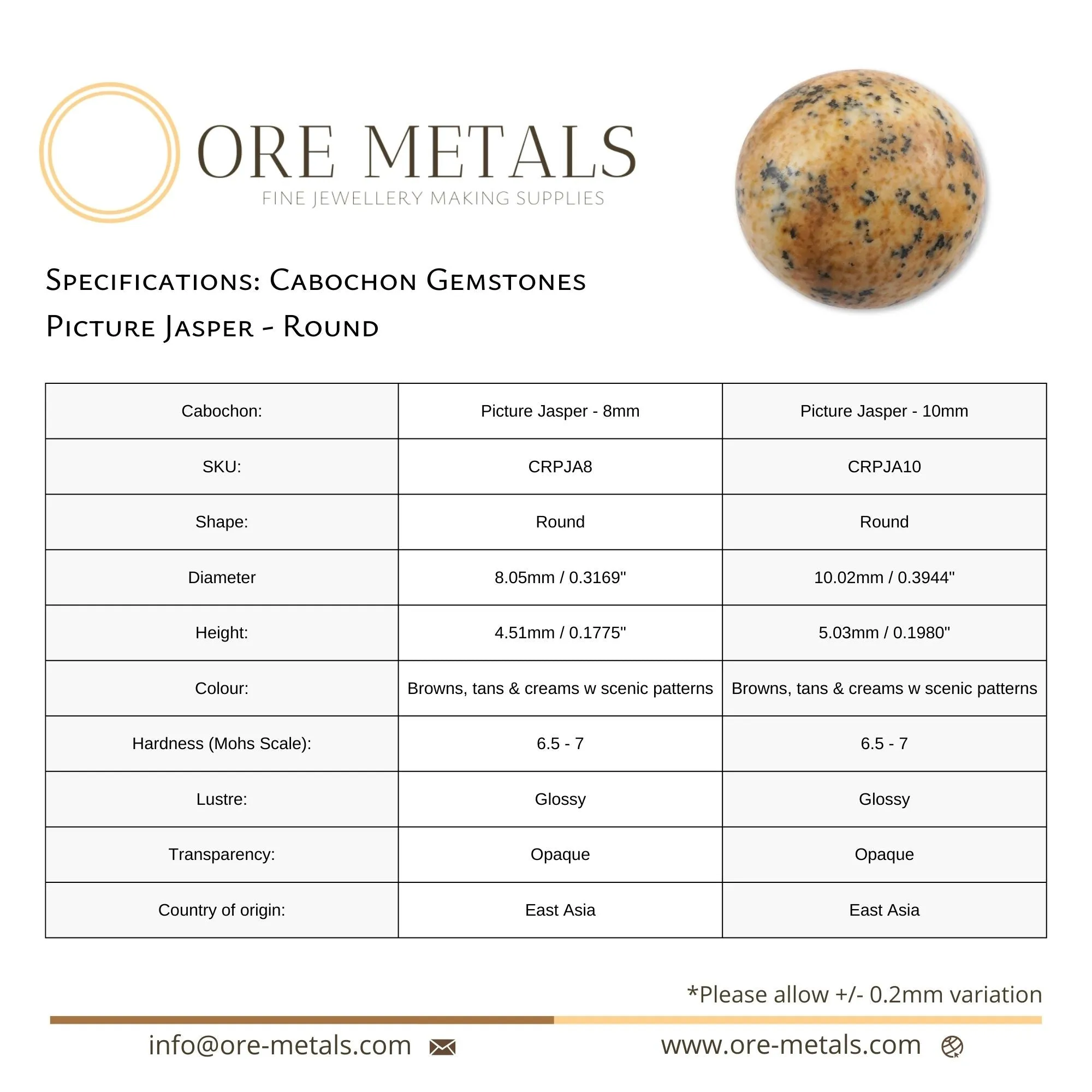 Picture Jasper - Round Cabochon
