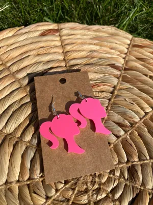 Pink Dangle Barbie Earrings