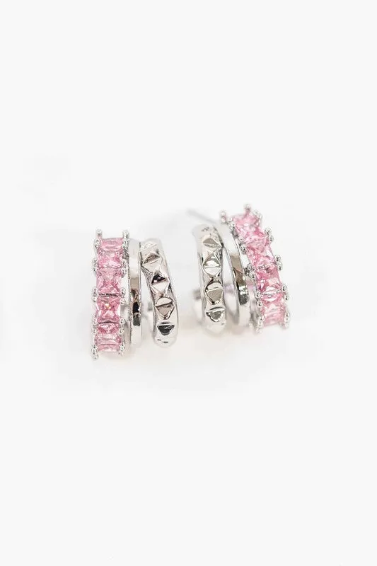 Pink Rocket Hoop Earrings