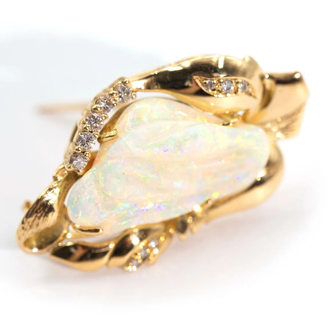 Piper Carved Opal Vintage Pendant & Antique Brooch