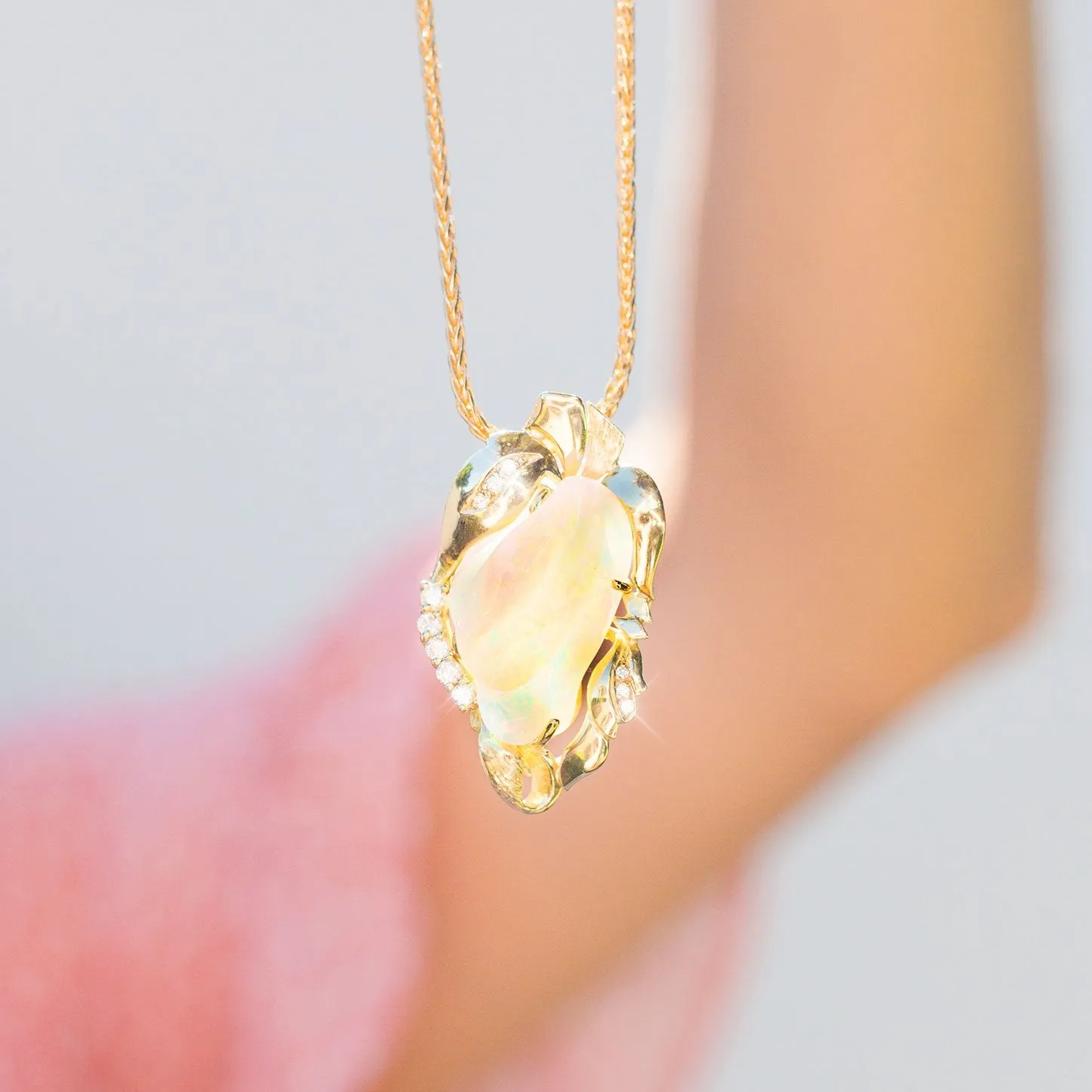 Piper Carved Opal Vintage Pendant & Antique Brooch
