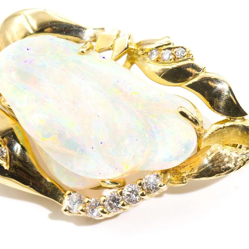 Piper Carved Opal Vintage Pendant & Antique Brooch