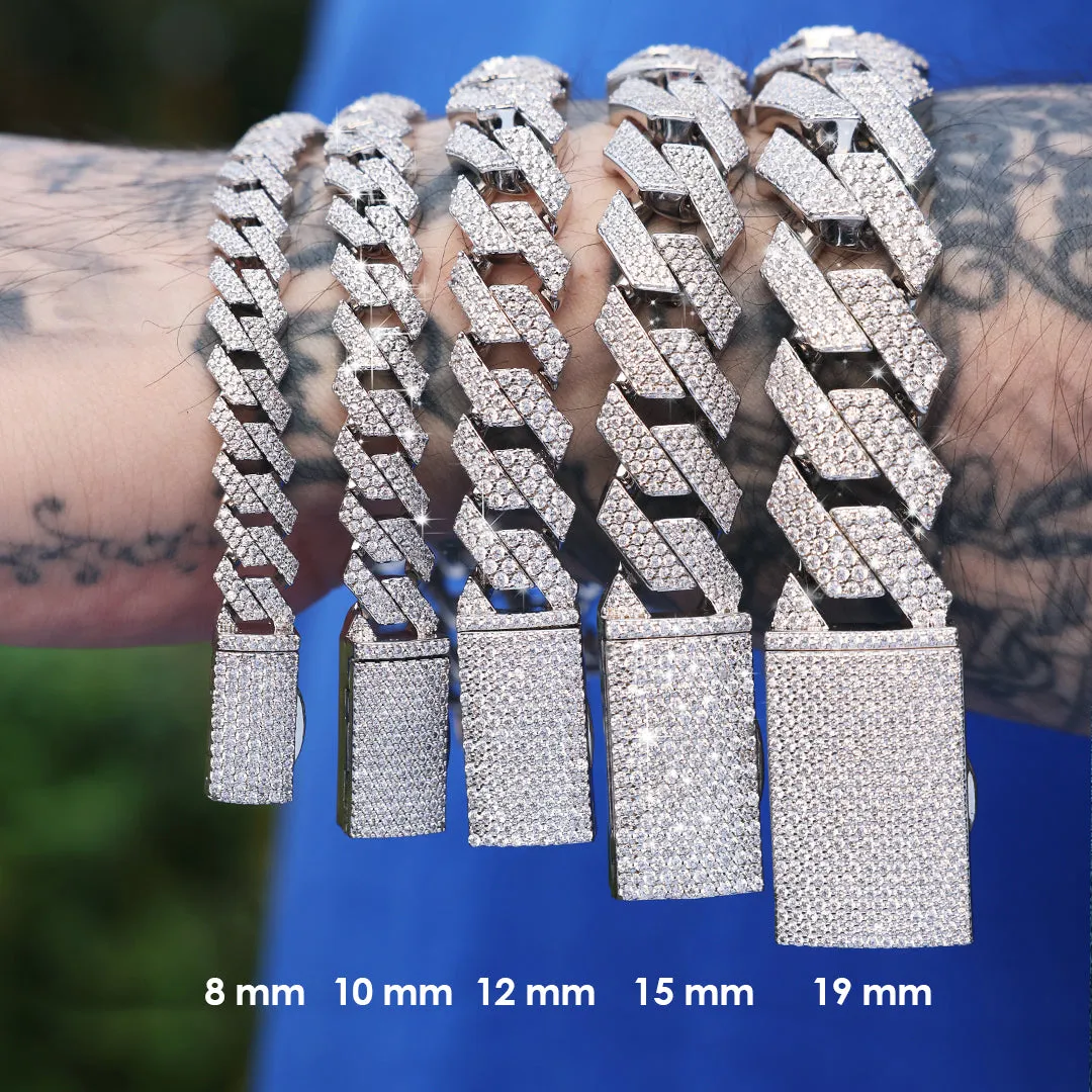 Plain Gold Prong Cuban Link Bracelet - 10mm