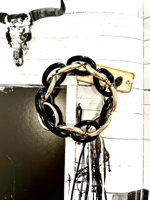 PP- Black Chain Stretch Bracelet