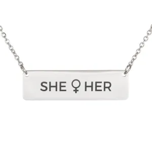 Pride Pronouns Necklace (She | Her)