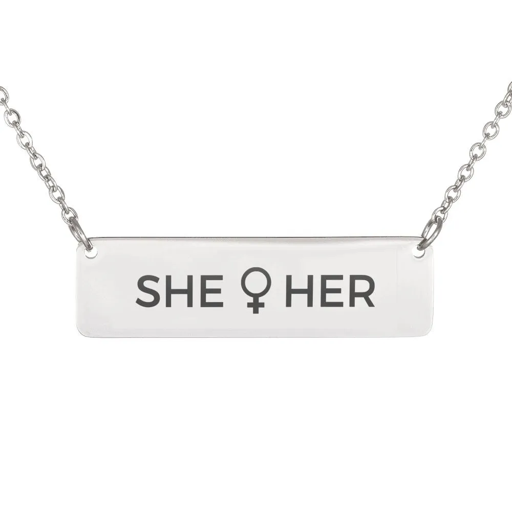 Pride Pronouns Necklace (She | Her)