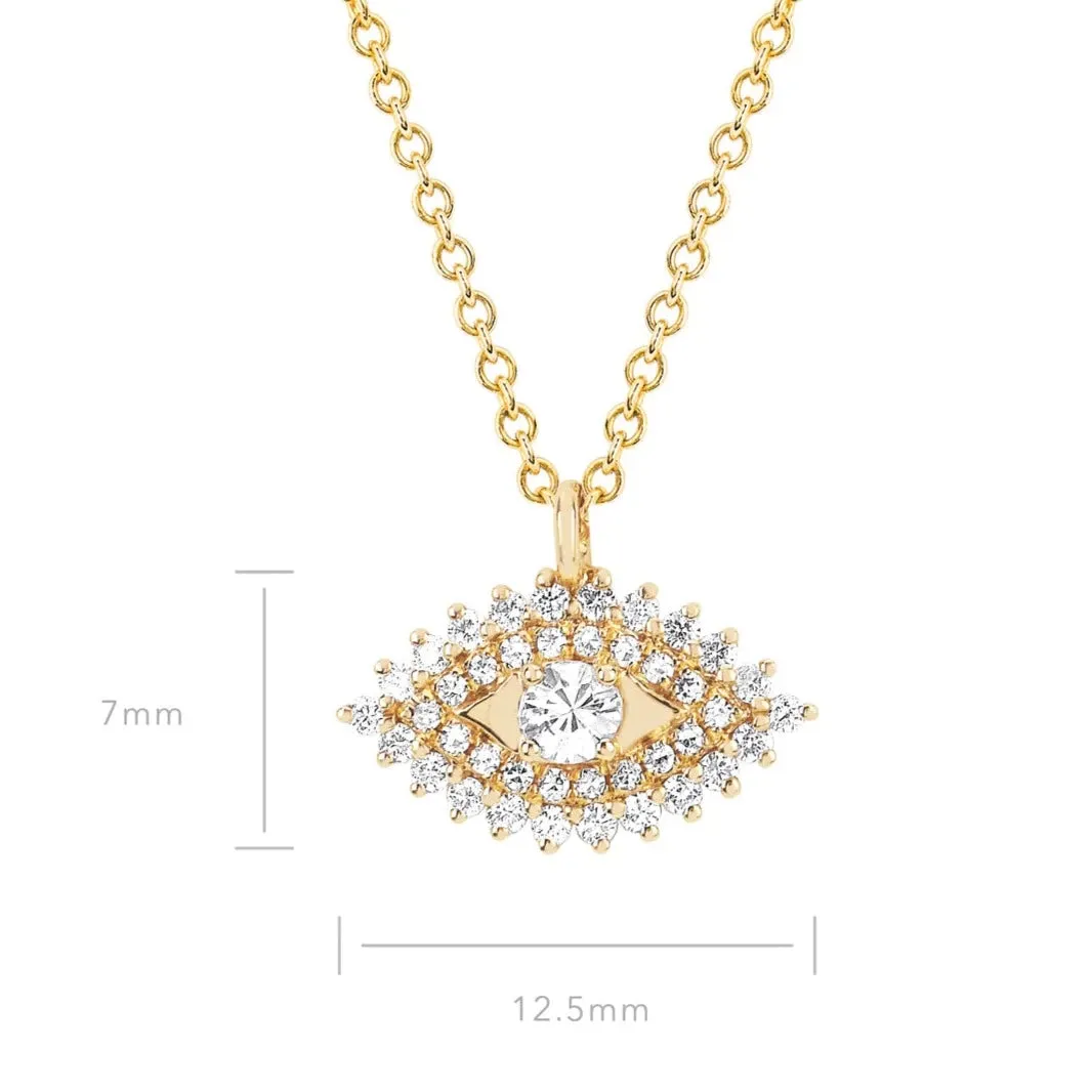 Prong Set Diamond Evil Eye Necklace