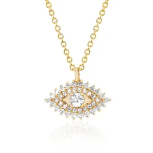 Prong Set Diamond Evil Eye Necklace