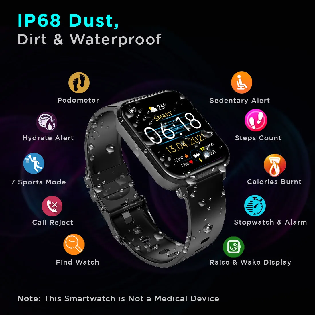 pTron Force X11 Bluetooth Calling Smartwatch with Real 24/7 Heart Rate Monitor