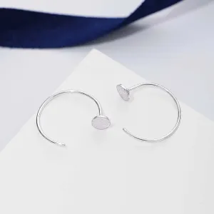 Pure Silver Earring - Scratch Pattern Hoops