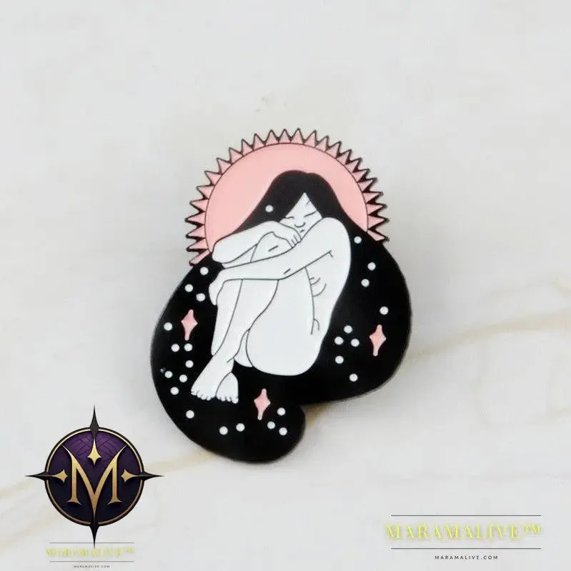 Quiet Sleeping Girl Feminist Enamel Pin Brooches Badges Hard Enamel Pins Women Hat Bag Backpack Jewelry Accessories Fine Gifts
