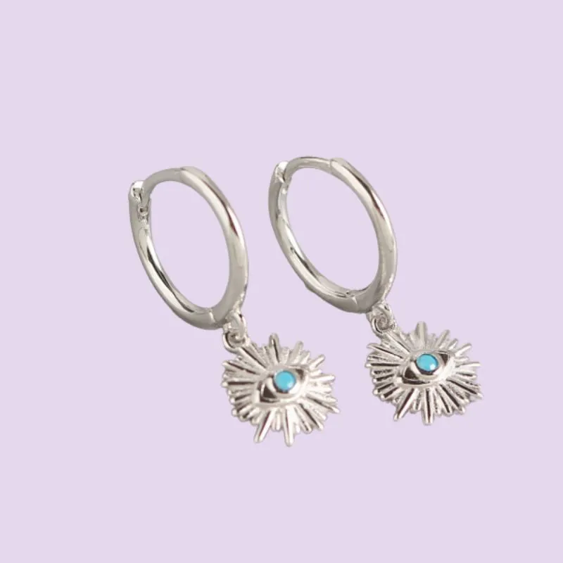 Radiant Evil Eye Dangle Earrings
