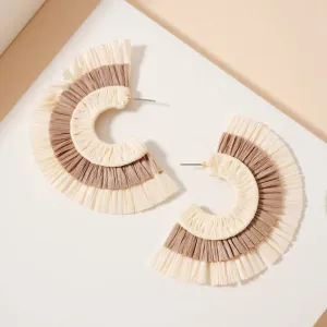 Raffia Crescent Dangle Earring