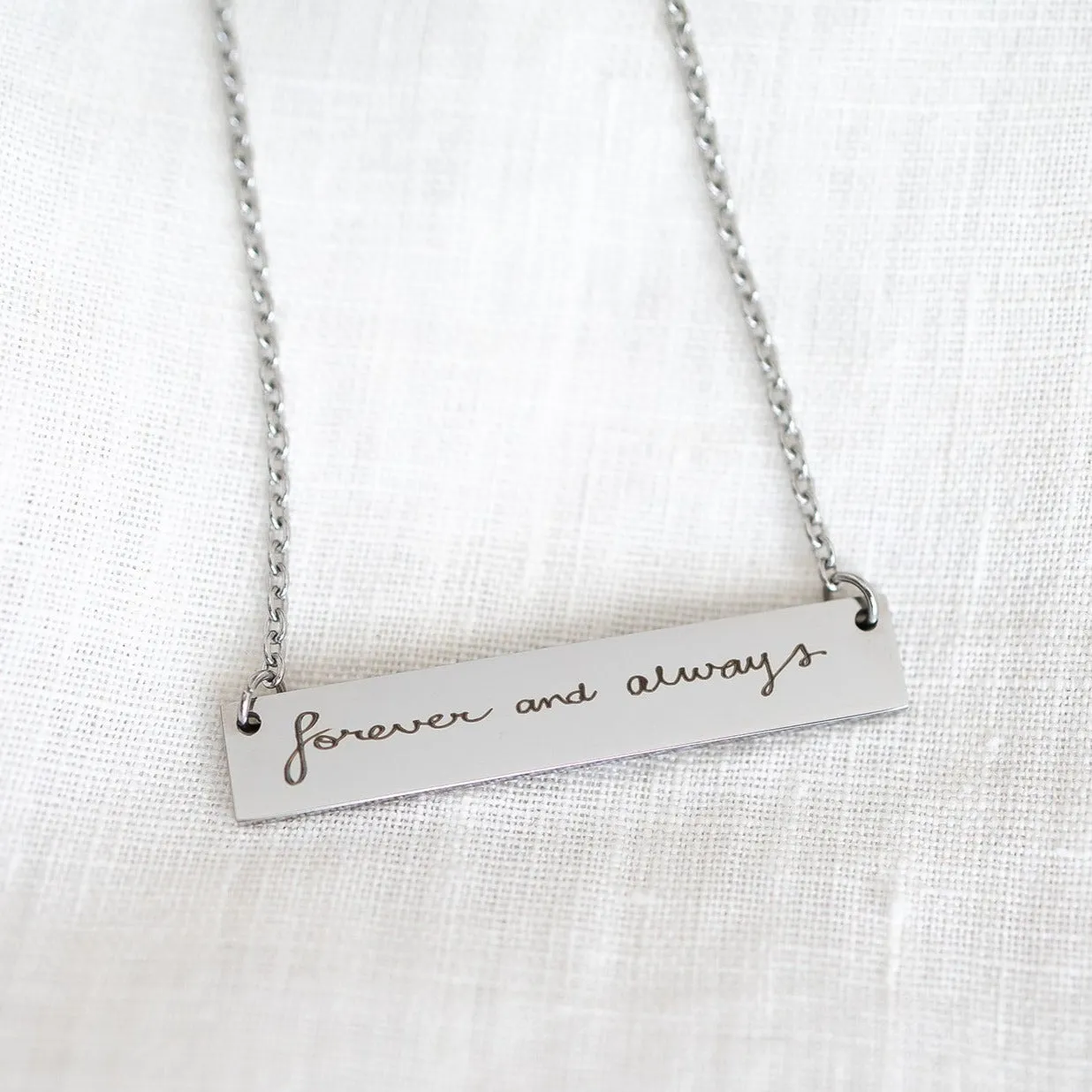 Real Handwriting Bar Necklace