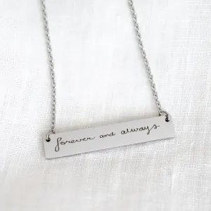 Real Handwriting Bar Necklace
