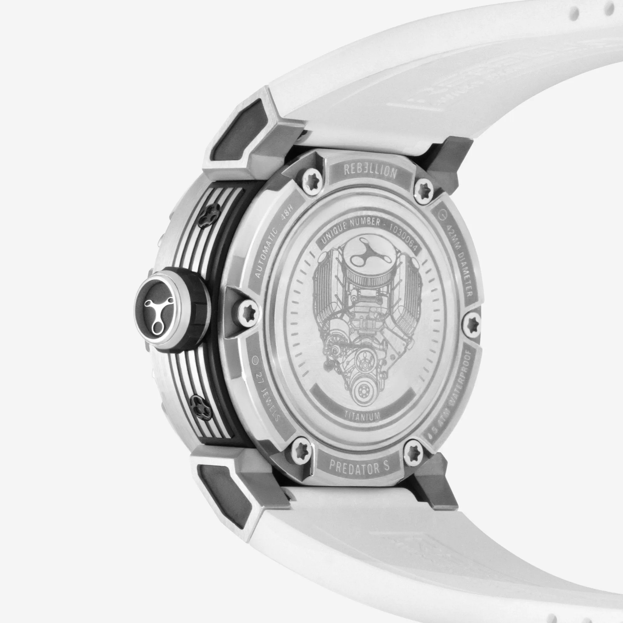 Rebellion Predator S 3H Titanium Automatic Men's Watch RB.PRS.3H.TI.BK