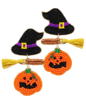Riding Pumpkin Dangle Earring